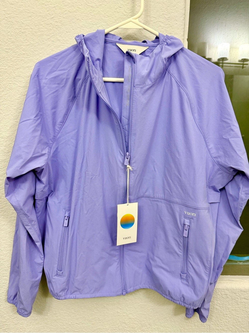 Vuori Lavender Hooded Packable Rain Jacket- Brand New with Tag